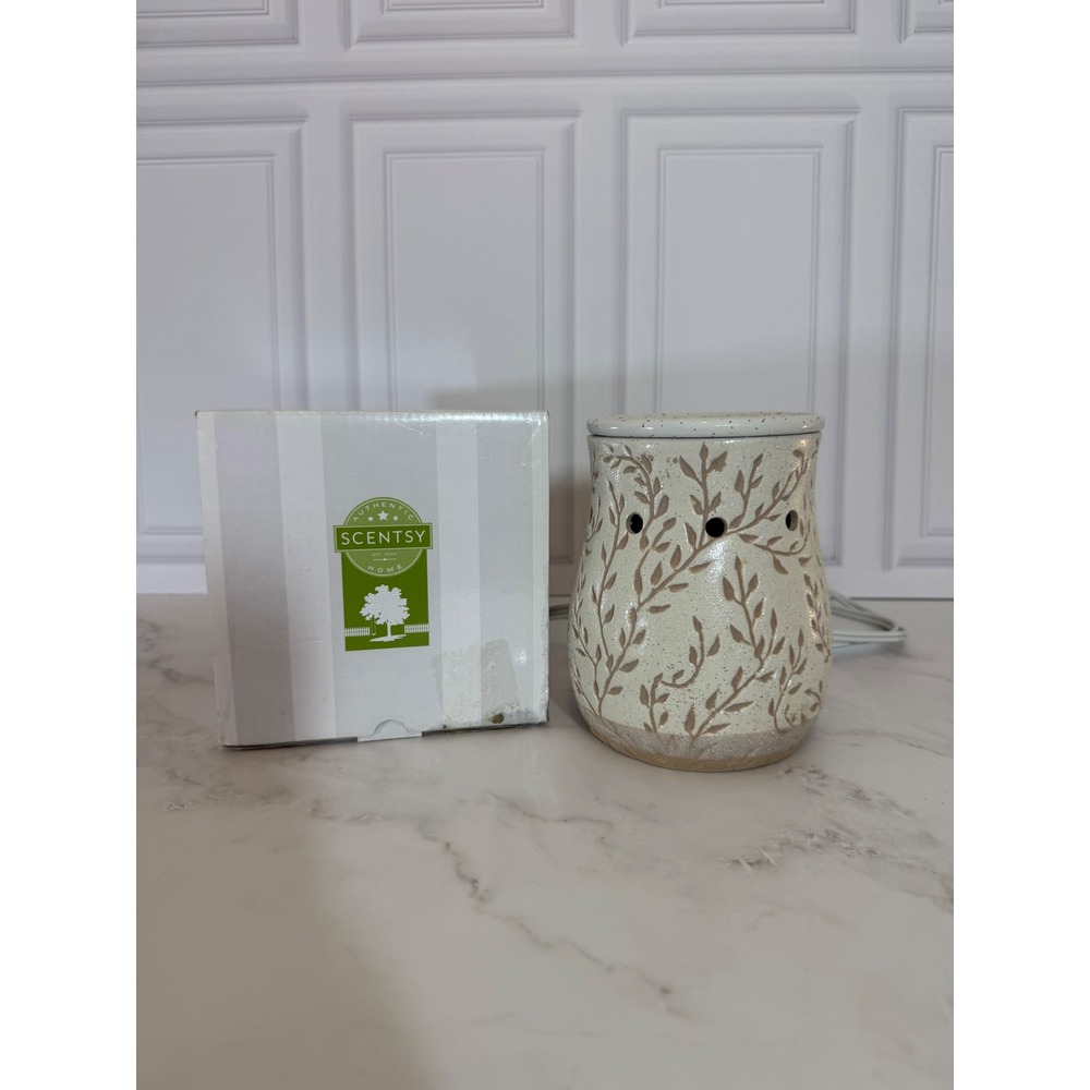 Scentsy Home Cream Speckled Vine Ceramic Electric Wax Warmer 25W 52628